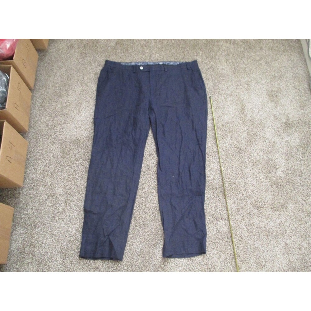 Lauren Ralph Lauren Men’s Navy Blue 100% Linen Flat Front Pants Size 40x30